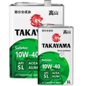 Масло моторное TAKAYAMA Safetec SAE 10W-40 ACEA  A3/B4 API SL 4л+1л. (Металл) Акция!